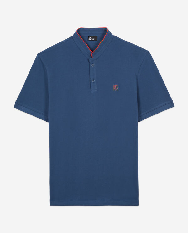 royal blue cotton pique polo t-shirt