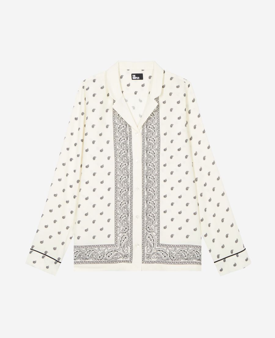 The Kooples WOMEN WHITE / BLACK ecru bandana shirt