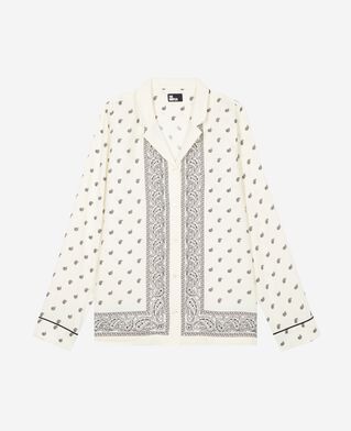 The Kooples WOMEN WHITE / BLACK ecru bandana shirt