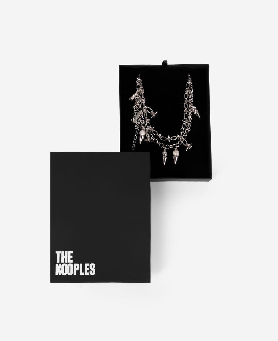 The Kooples FEMME SILVER collier 2 rangs argenté à pointes