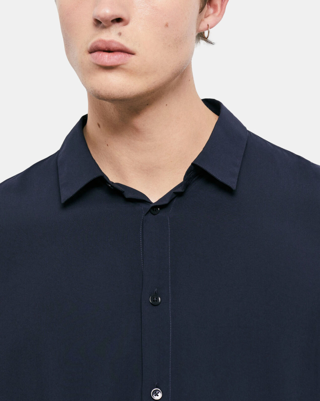 The Kooples MEN DARK NAVY navy blue shirt  with classic collar