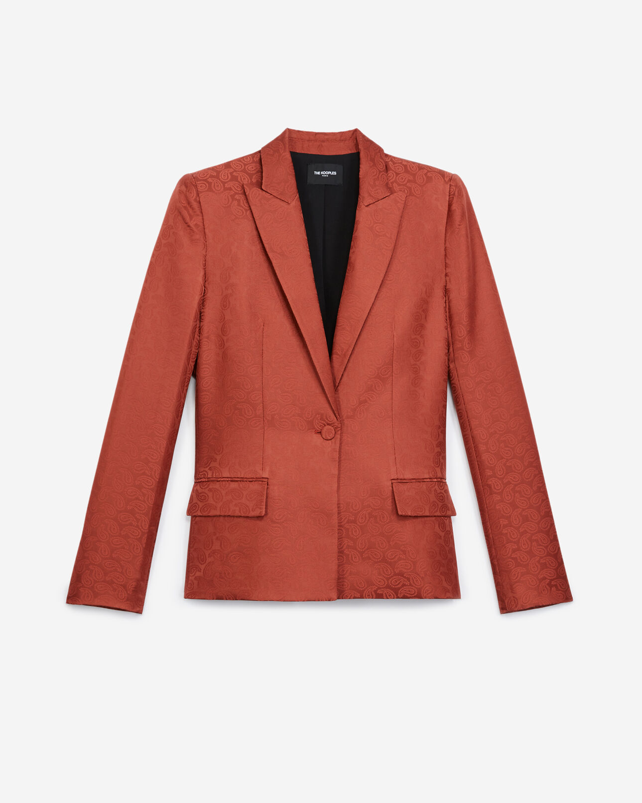 The Kooples DAMEN PINK satinierter blazer aus rosa jacquardgewebe