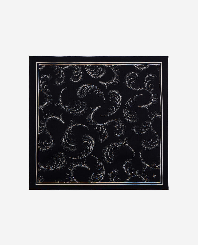 The Kooples FEMME BLACK WHITE foulard imprimé en laine et soie noir