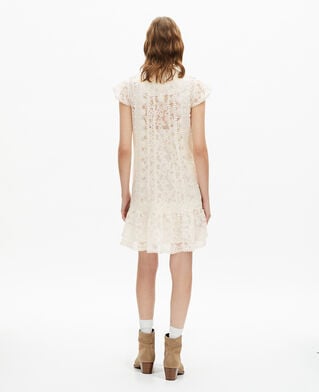 The Kooples MUJER ECRU vestido corto de encaje crudo