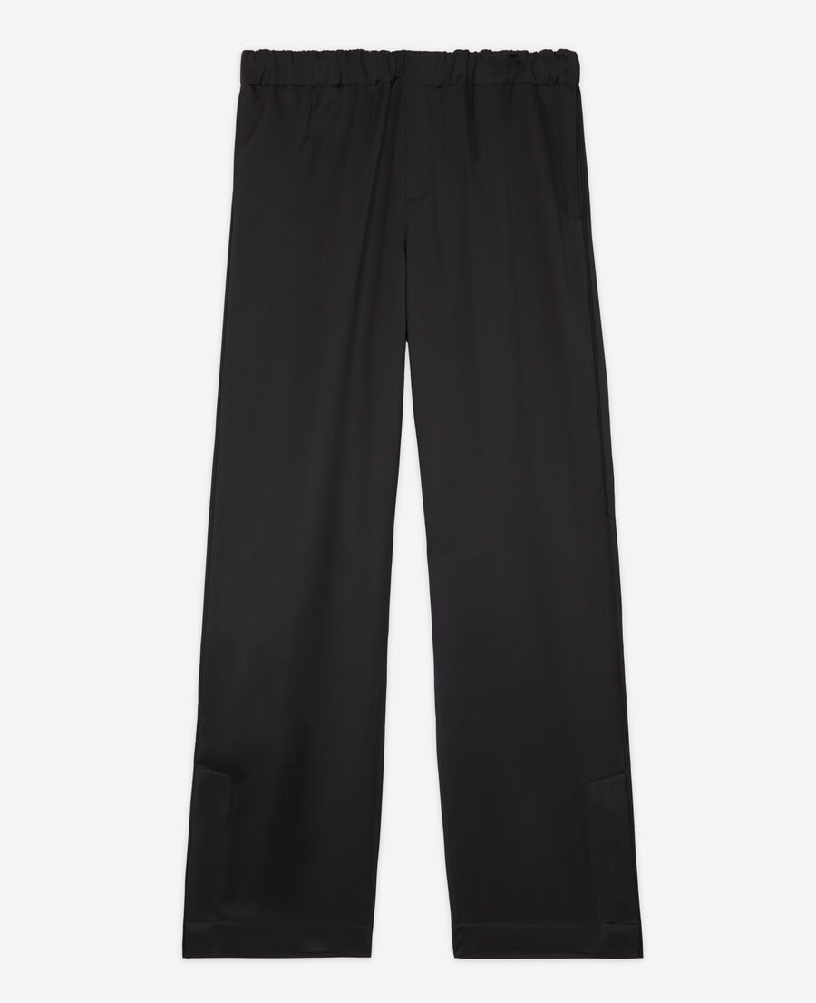 The Kooples HERREN BLACK schwarze hose mit satin-effekt