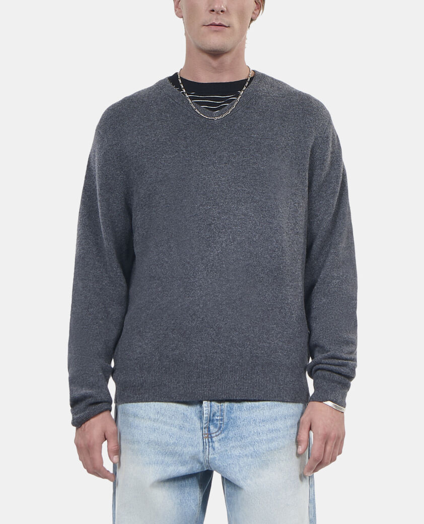 The Kooples HOMME ANTHRACITE MELANGE pull en cachemire gris