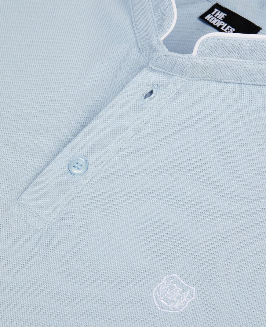 The Kooples MEN LAVENDER light blue cotton pique polo t-shirt