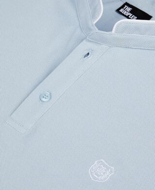 The Kooples H LAVENDER light blue cotton pique polo t-shirt