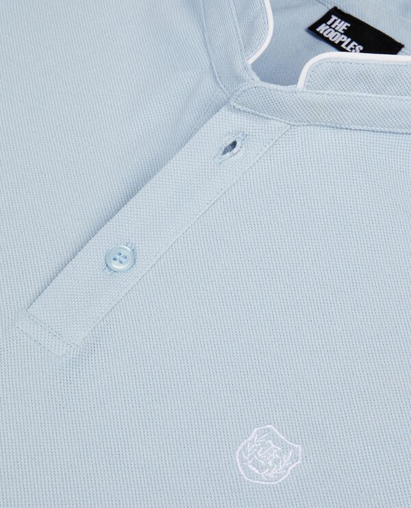 The Kooples H LAVENDER light blue cotton pique polo t-shirt