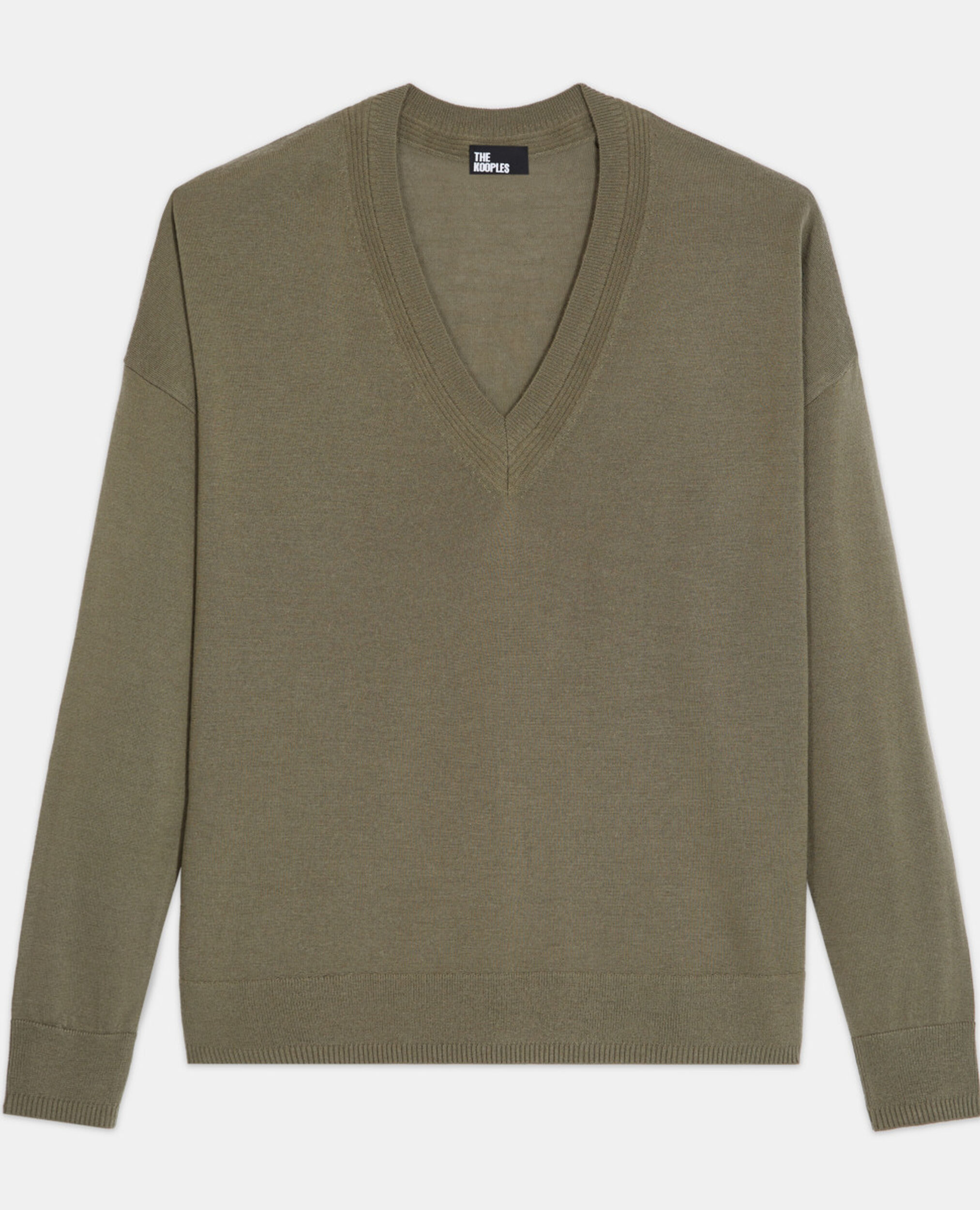Khakifarbener Wollpullover, ALGUE, hi-res image number null