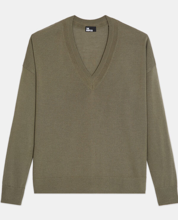 Khaki wool sweater