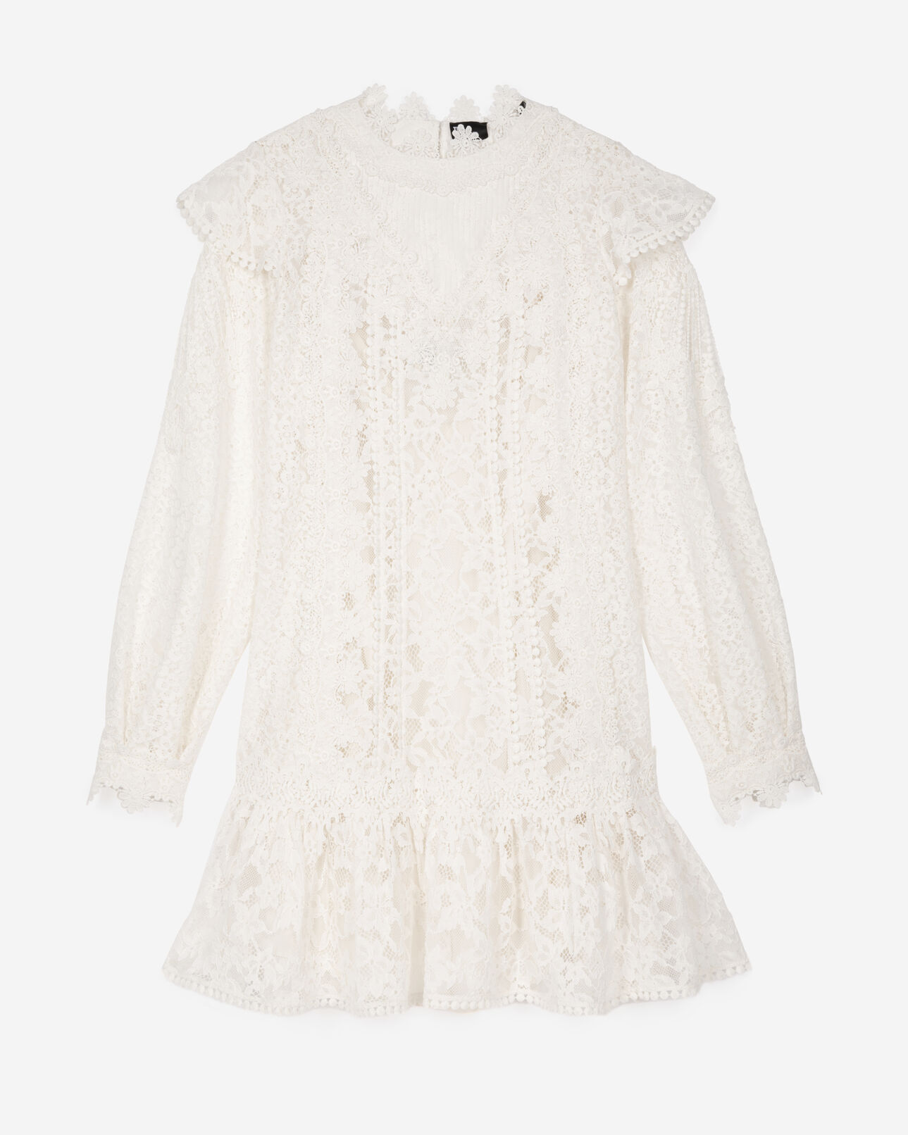 The Kooples FEMME ECRU robe courte en dentelle écrue