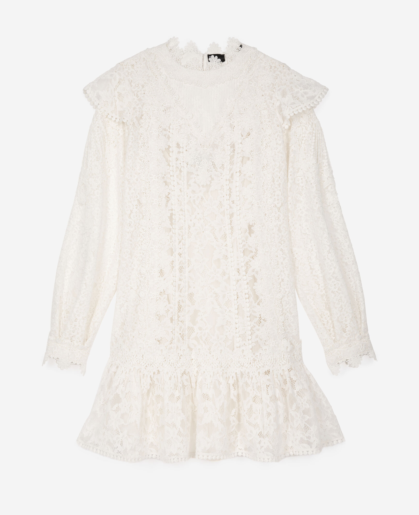 The Kooples WOMEN ECRU short ecru lace dress