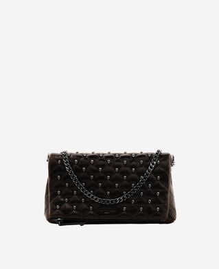 The Kooples FEMME BROWN pochette héritage small en cuir craquelé marron
