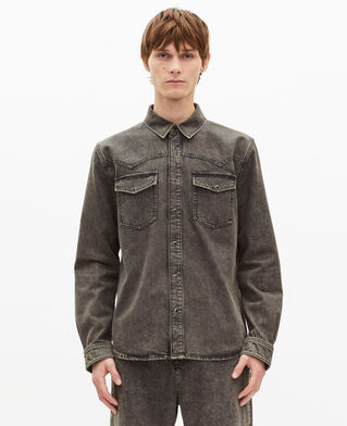 The Kooples H DENIM GREY grey denim shirt