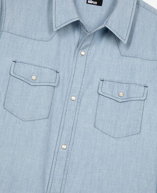 The Kooples HOMME BABY BLUE chemise en denim bleu clair