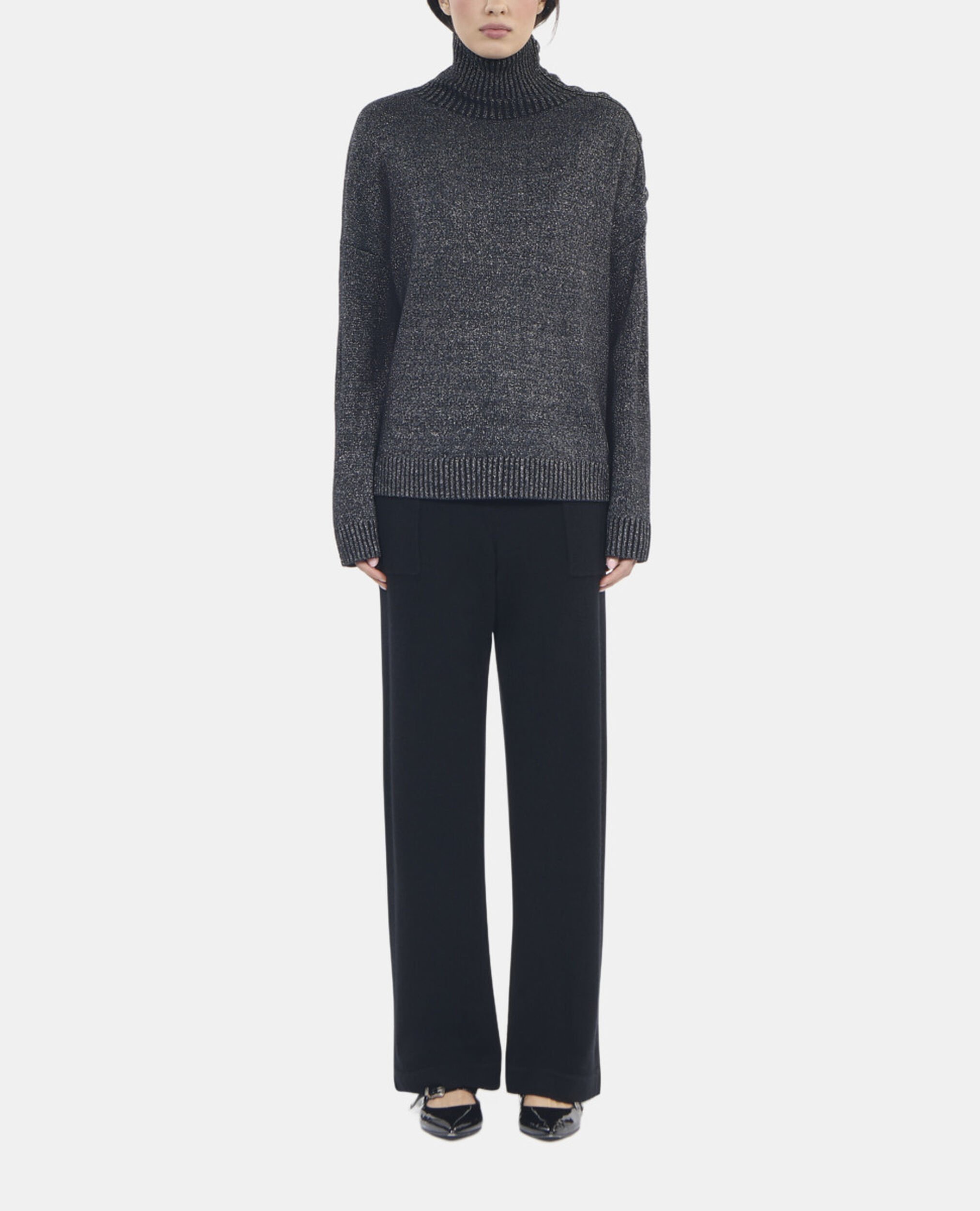 Pull en laine et cachemire noir, BLACK, hi-res image number null