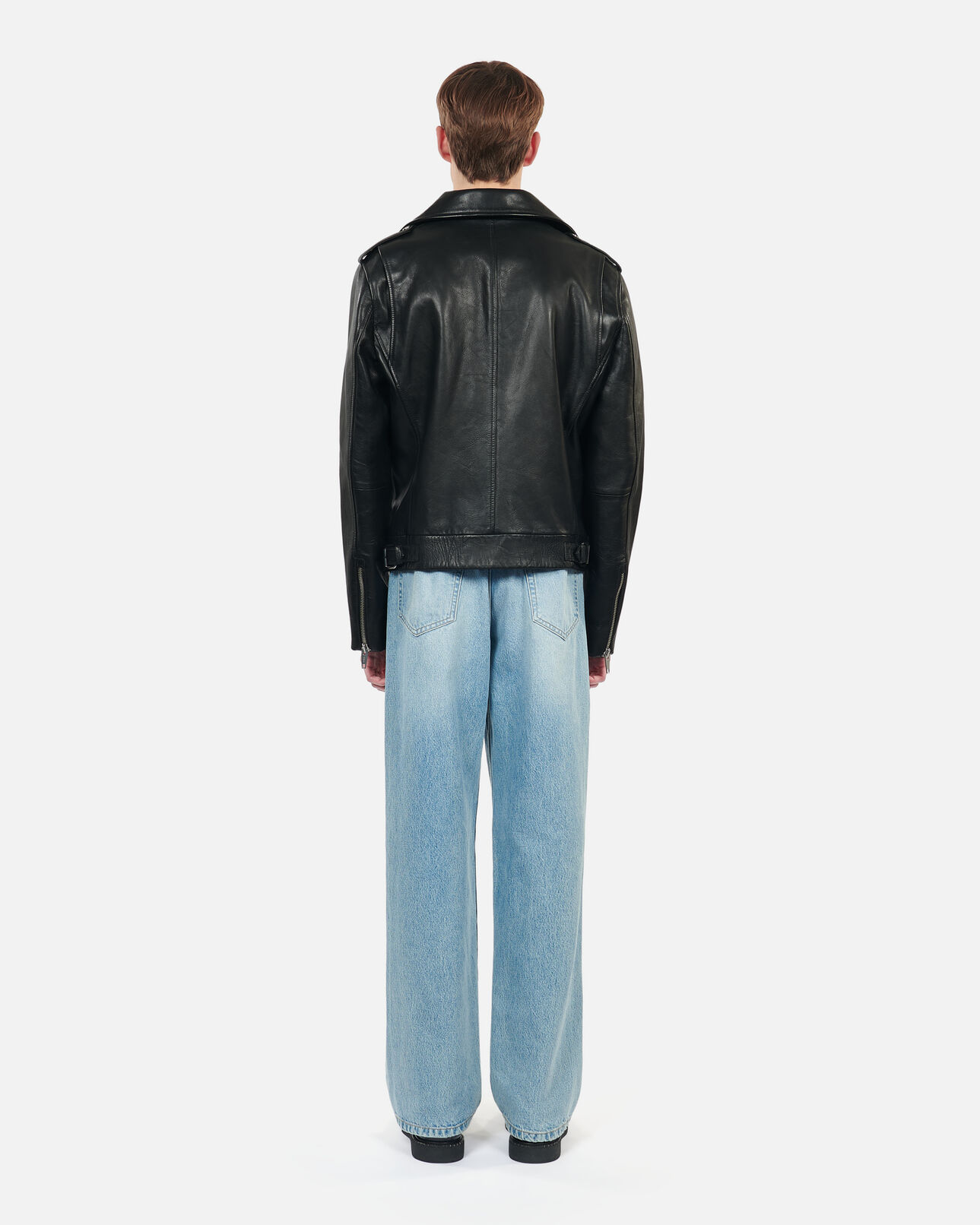 The Kooples HOMME BLACK blouson biker en cuir noir