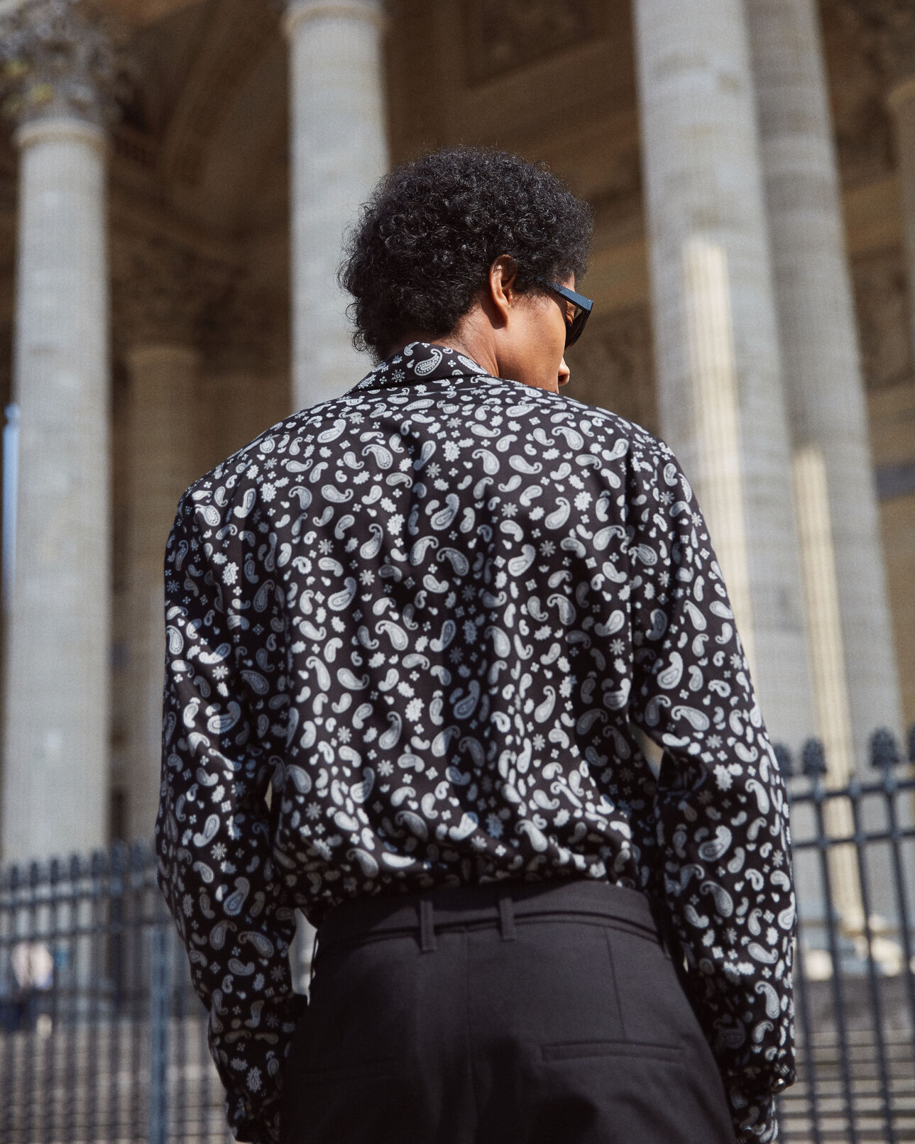 The Kooples HOMME BLACK WHITE chemise imprimé bandana noir et blanc