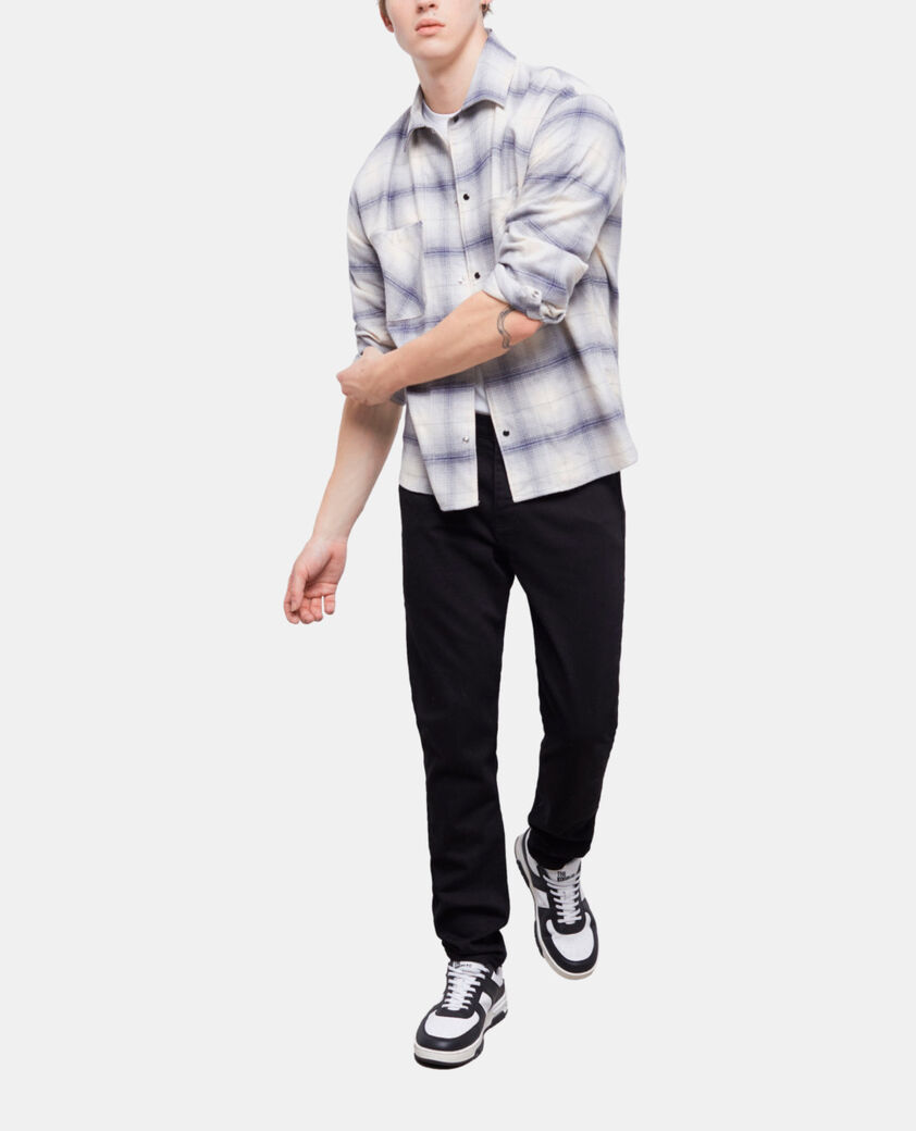 The Kooples HOMME NAVY-BEIGE chemise col classique à carreaux