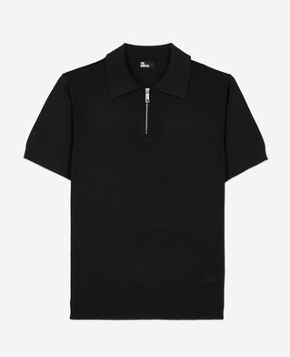 The Kooples H BLACK black knitted polo t-shirt