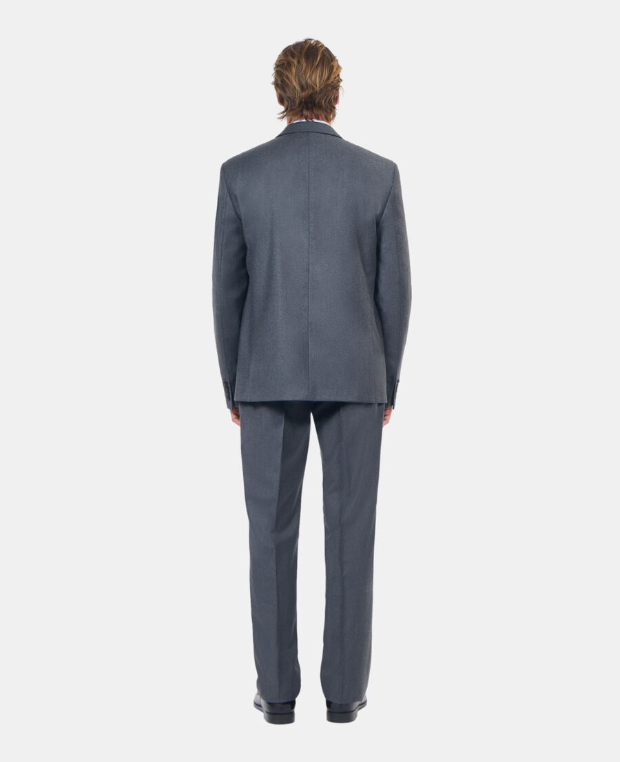 The Kooples HOMME LIGHT GREY MEL/WHITE veste de costume en flanelle grise