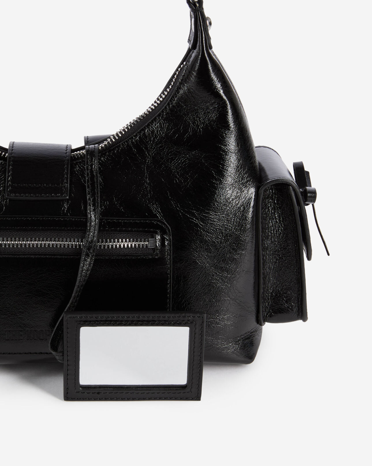 The Kooples FEMME BLACK sac amelia en cuir craquelé noir