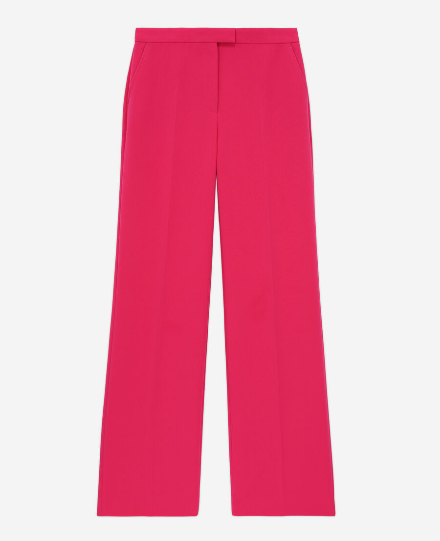 pantalon tailleur rose en crêpe