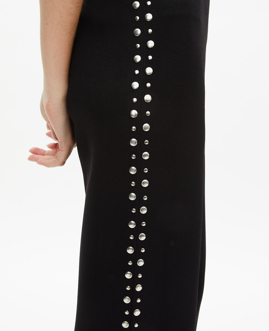 The Kooples WOMEN BLACK black knitted pants with studs