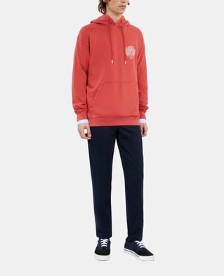 The Kooples HOMME RED BRIQUE sweatshirt avec sérigraphie rouge