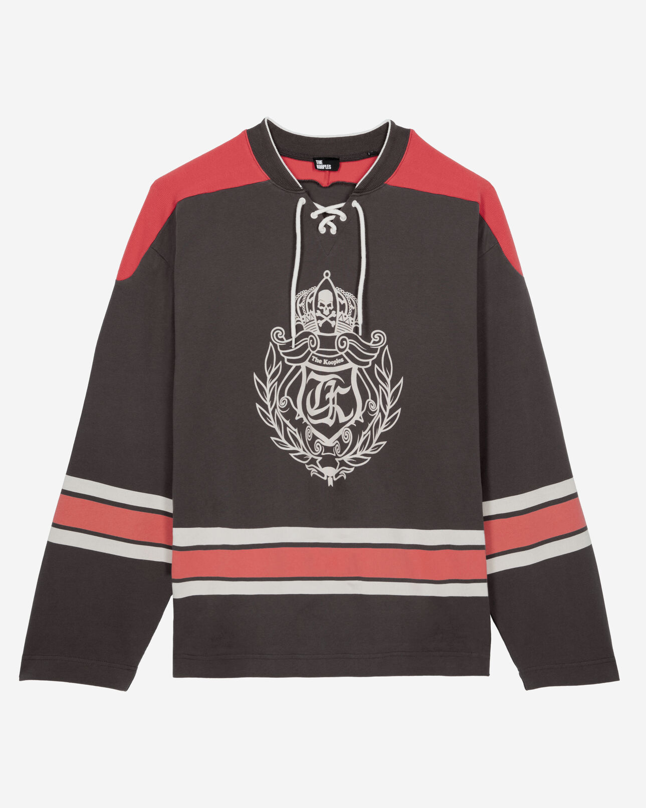 The Kooples HOMME BLACK WASHED sweatshirt avec blason noir