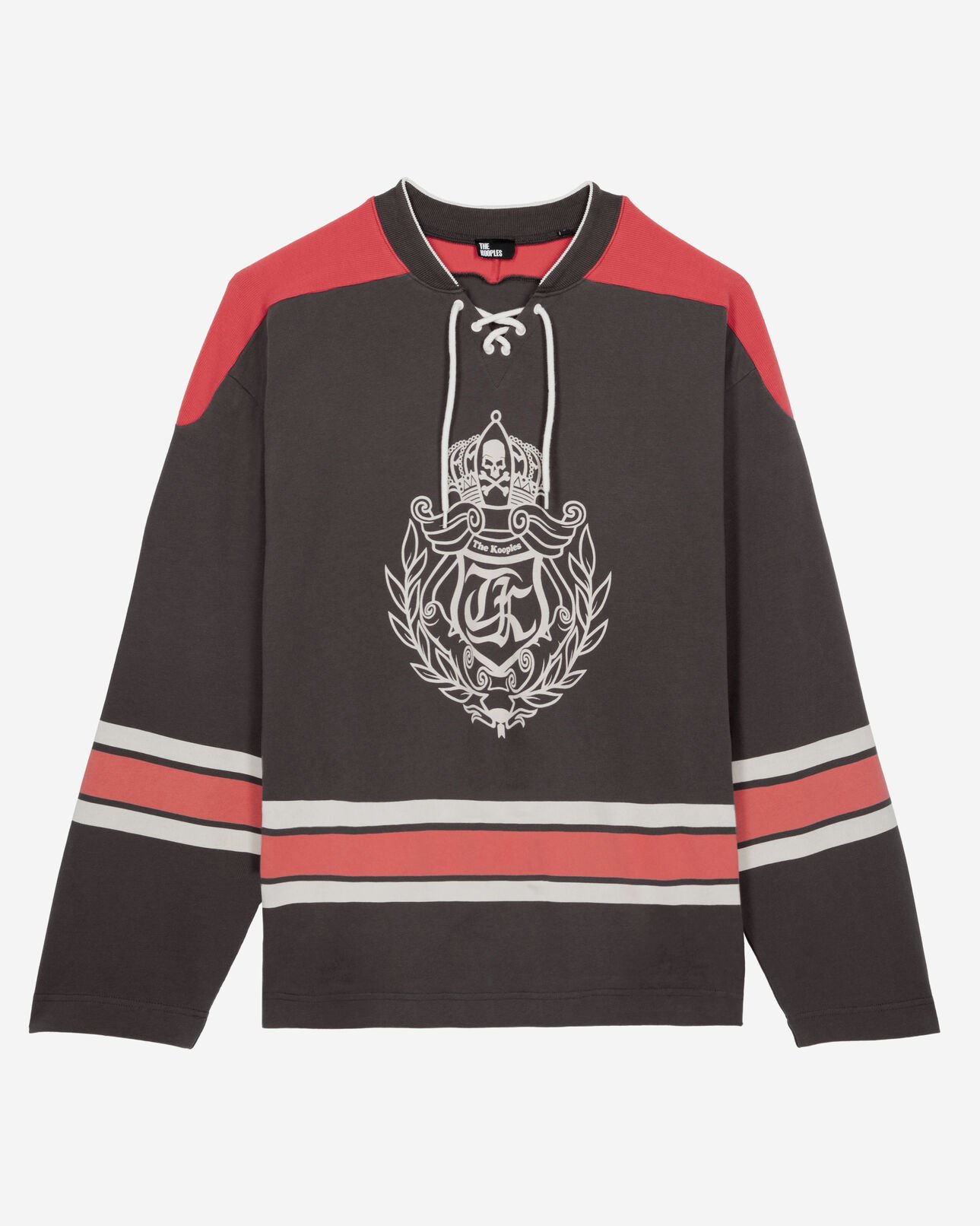 The Kooples HOMME BLACK WASHED sweatshirt avec blason noir