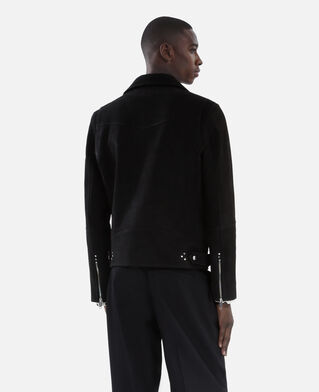 The Kooples MEN BLACK black nubuck biker jacket