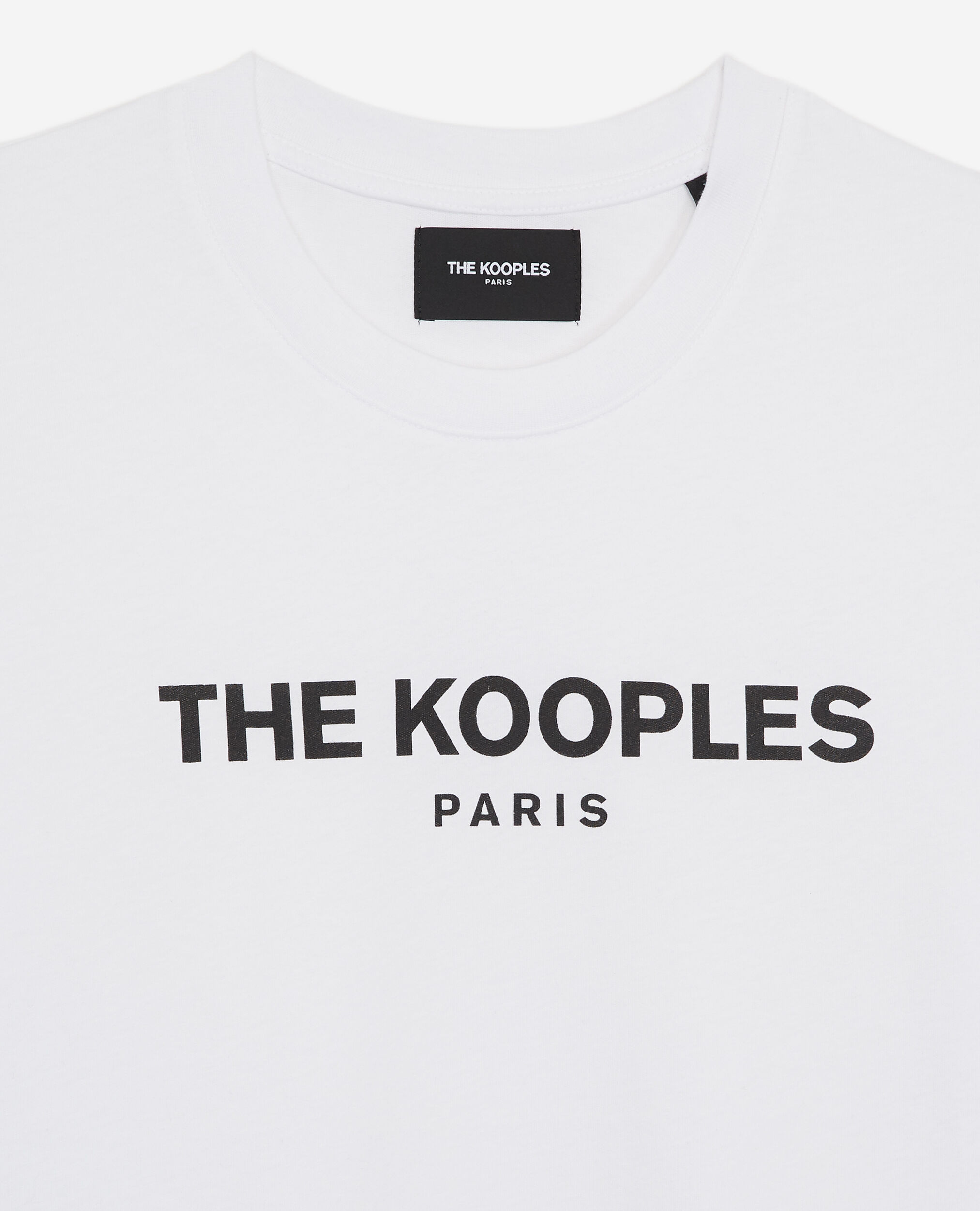 White cotton T-shirt with The Kooples logo, WHITE, hi-res image number null