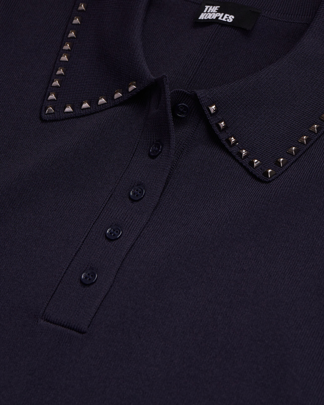 The Kooples FEMME NAVY polo en maille bleu marine