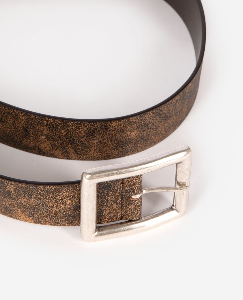 The Kooples DAMEN BROWN ledergürtel mit vintage-effekt in braun