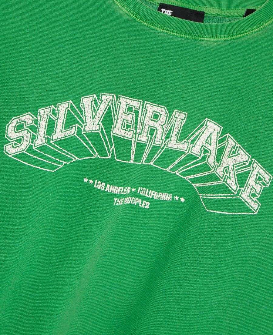 green sweatshirt with silverlake serigraphy