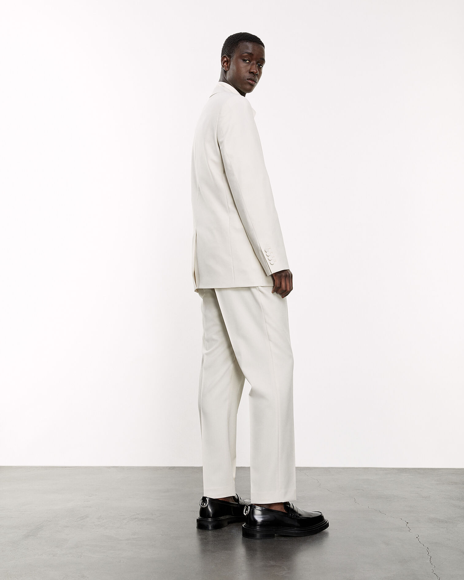 Ecru jacket with covered buttons, ECRU, hi-res image number null