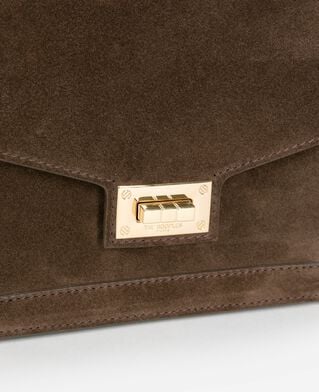The Kooples FEMME CHOCOLATE sac emily small en suède marron