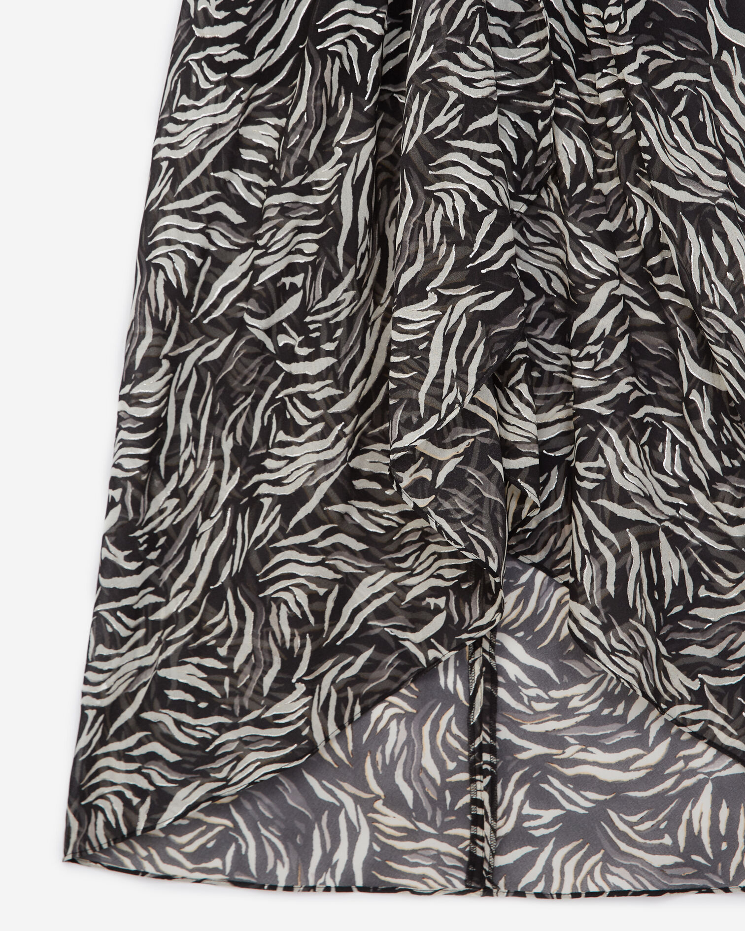 Robe longue noire et blanche motif zébré, BLACK WHITE, hi-res image number null
