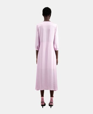 The Kooples FEMME PALE PINK robe longue rose avec plissage