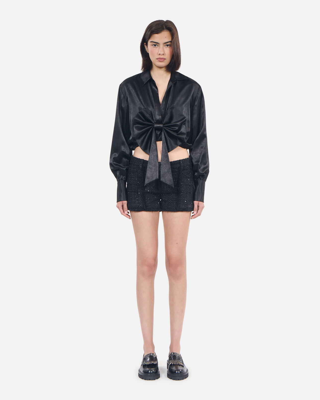 The Kooples FEMME BLACK top à nœud noir