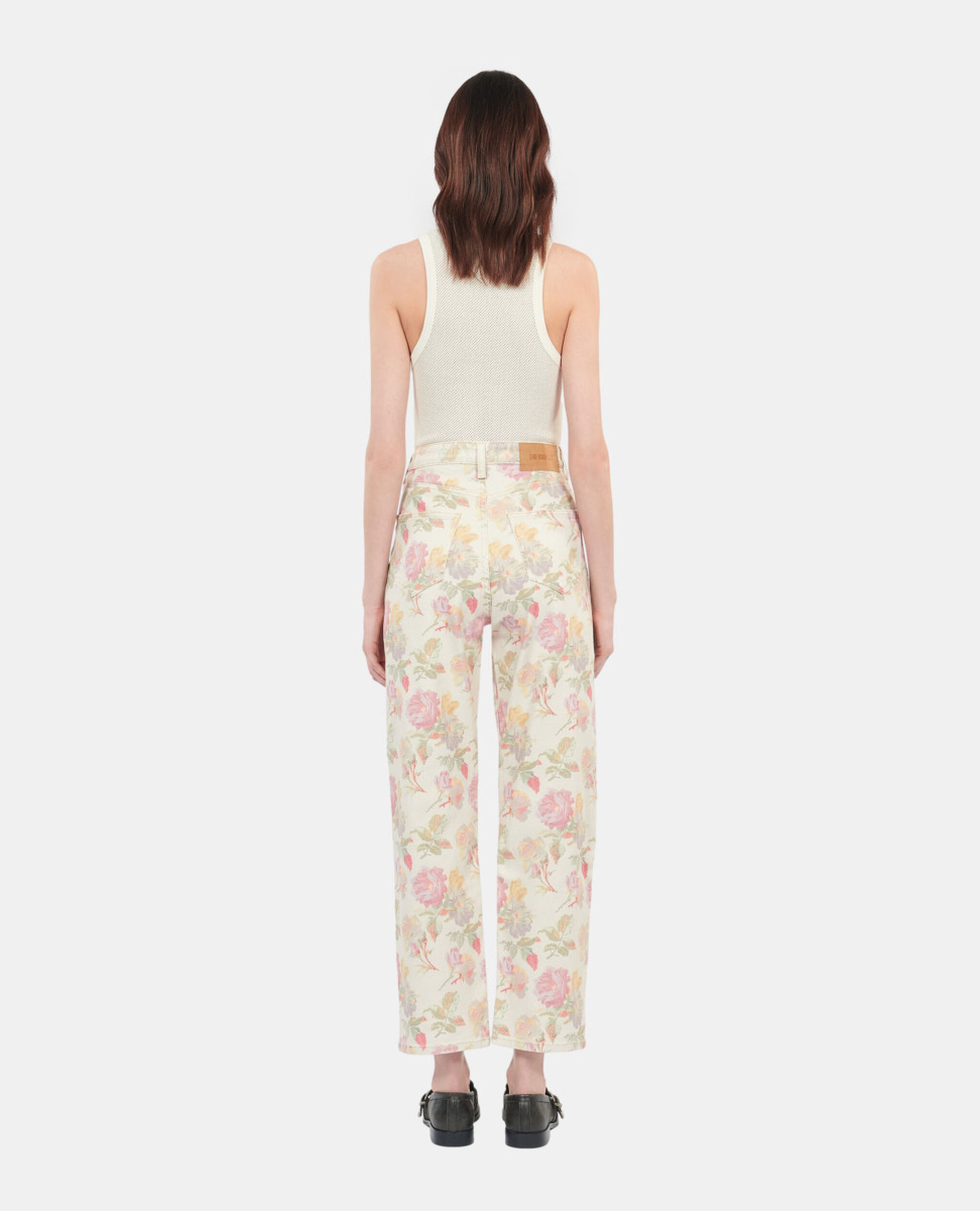 Floral printed boyfriend jeans, ECRU, hi-res image number null