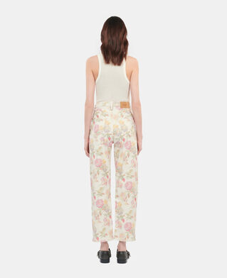 The Kooples F ECRU floral printed boyfriend jeans