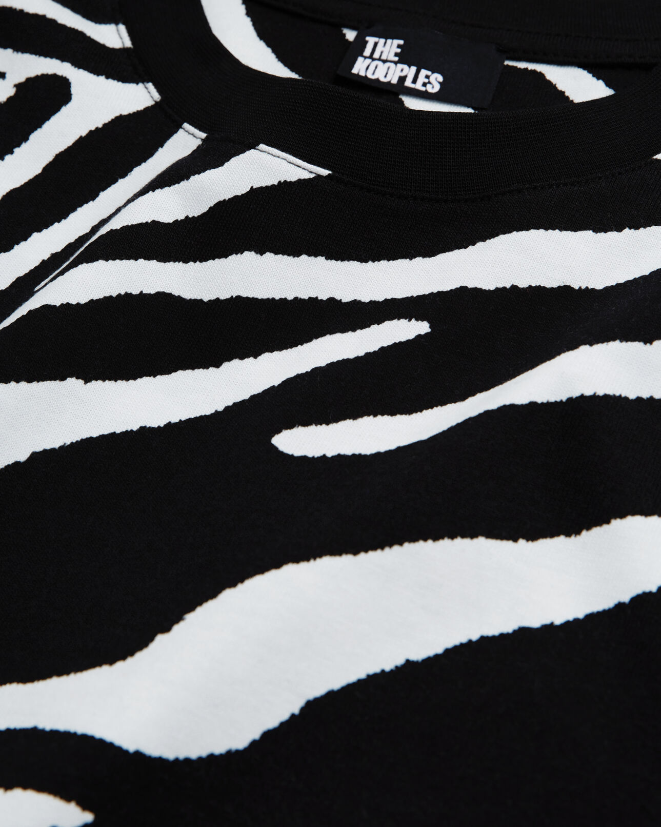 The Kooples MEN BLACK / WHITE men's zebra print t-shirt
