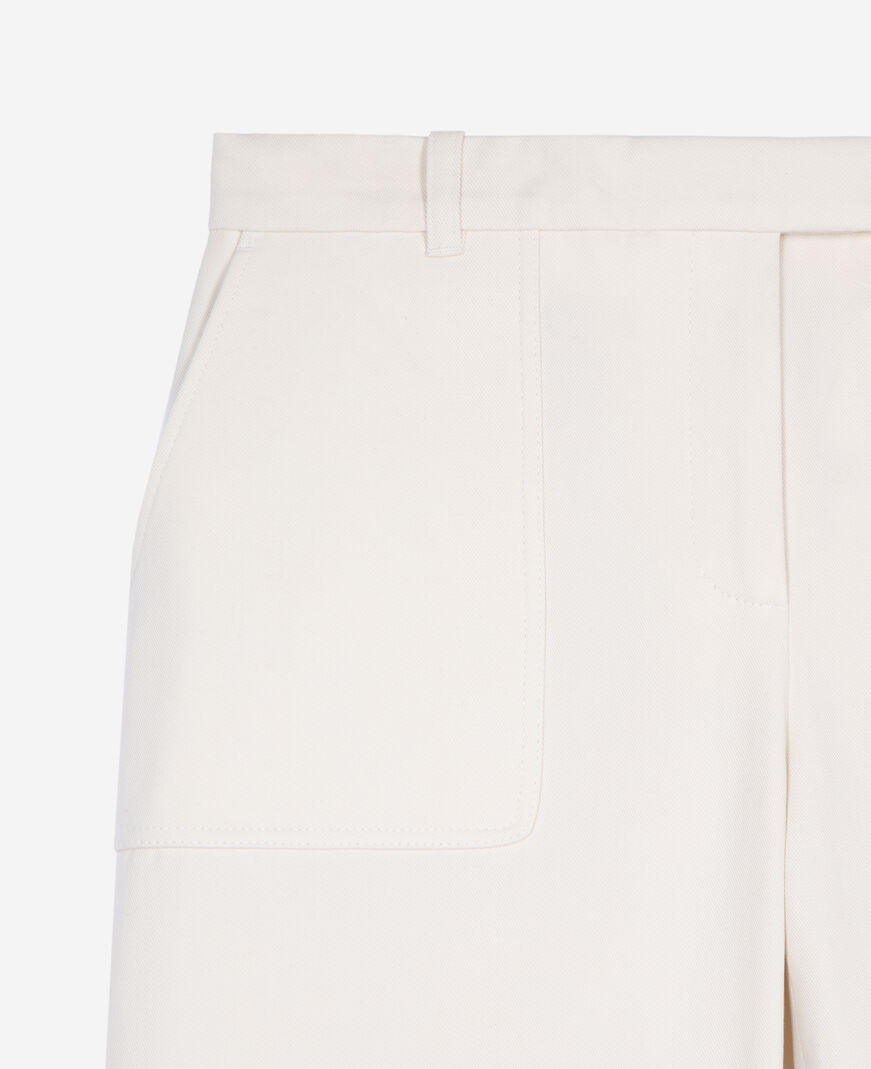 The Kooples WOMEN ECRU ecru cotton wide-leg pants