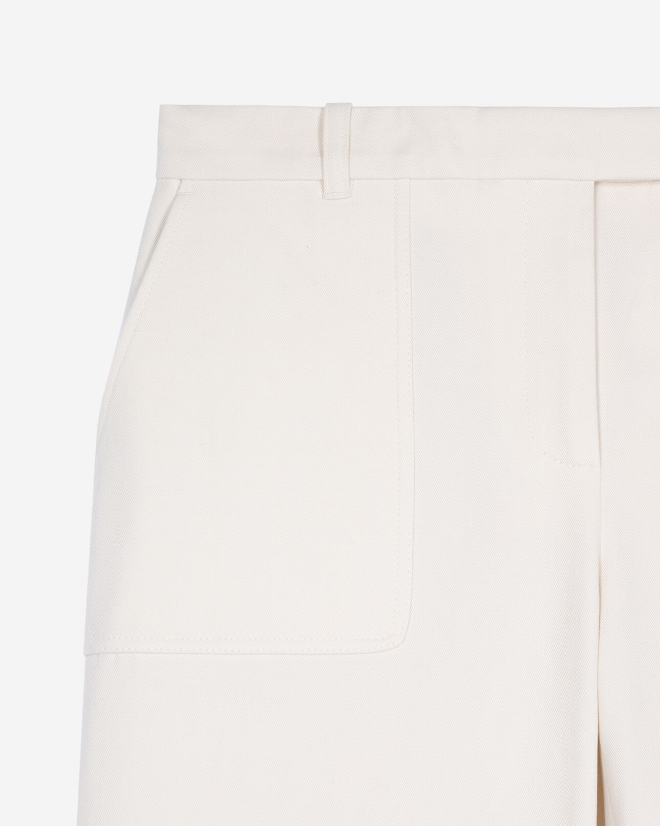 The Kooples MUJER ECRU pantalón de pata ancha de algodón crudo