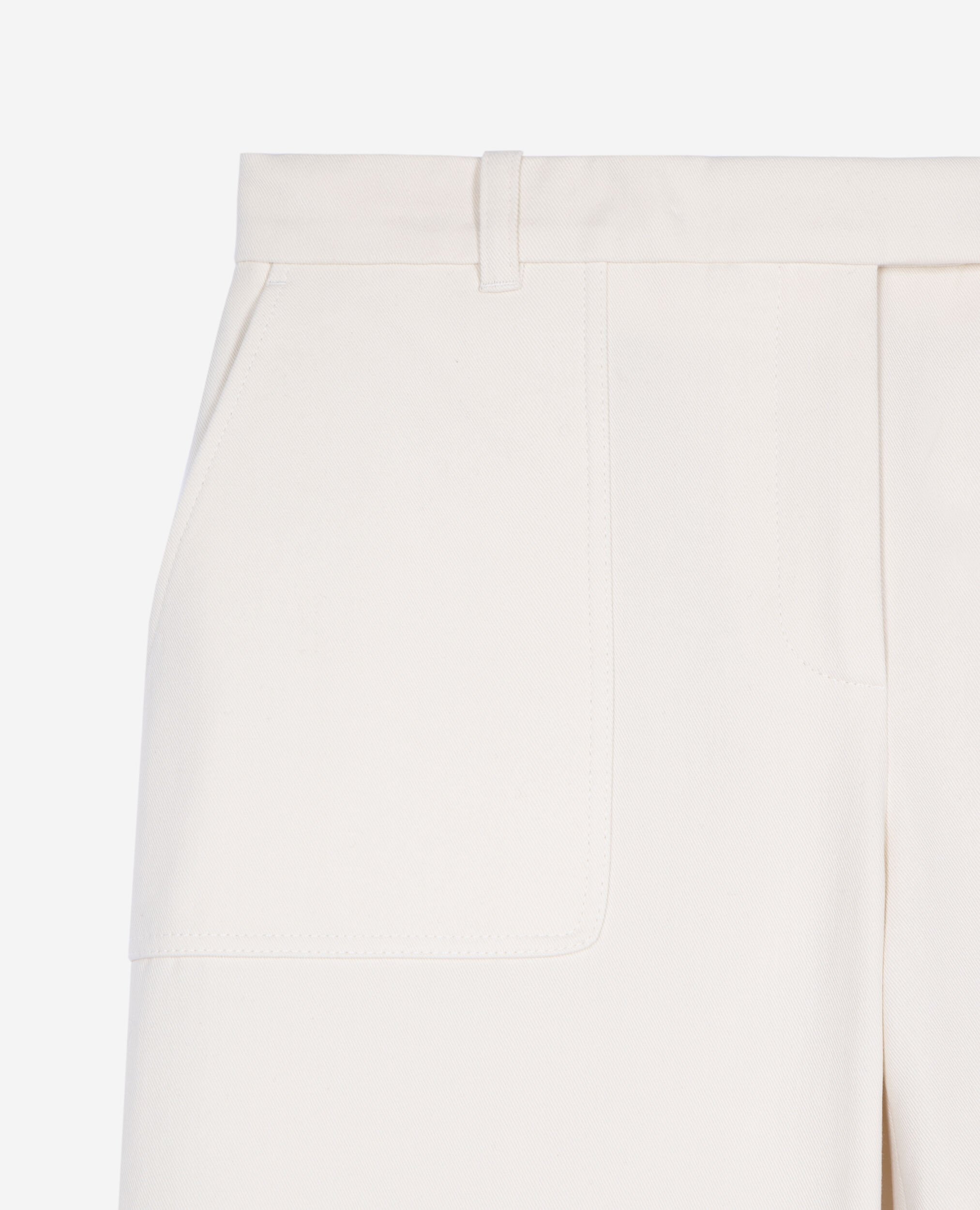 Ecru cotton wide-leg pants, ECRU, hi-res image number null