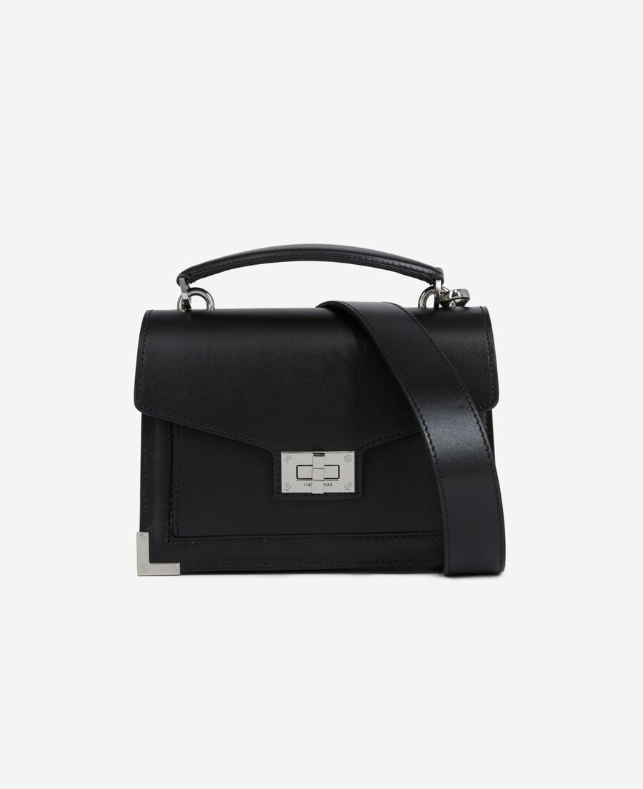 The Kooples FEMME BLACK BRUT sac emily small en cuir noir
