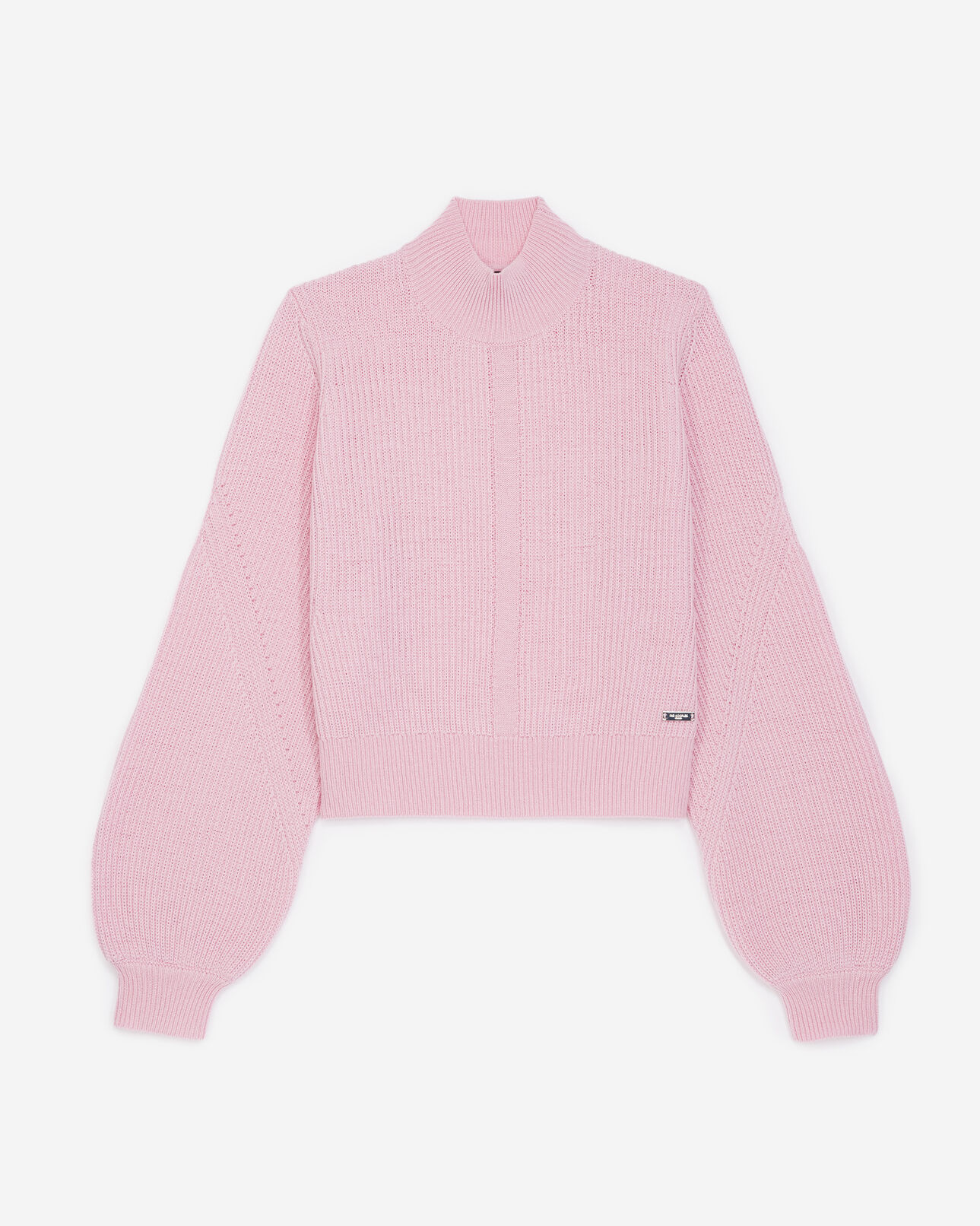 The Kooples WOMEN PINK roomy light pink sweater in merino wool